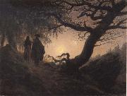 Caspar David Friedrich Man and Woman contemplating the Moon oil painting picture wholesale
